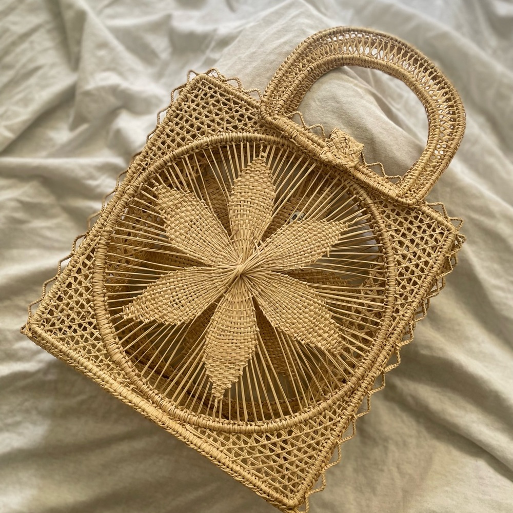 Handmade woven basket purse